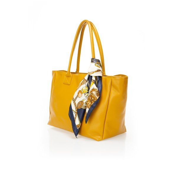 Жълта кожена чанта Nina - Giorgio Costa-image-2