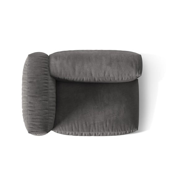 Сив кадифен модул за диван (ляв ъгъл) Martina – Micadoni -image-3