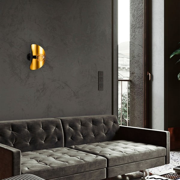 Черна и златисто стенна лампа Sivani – Opviq lights-image-1