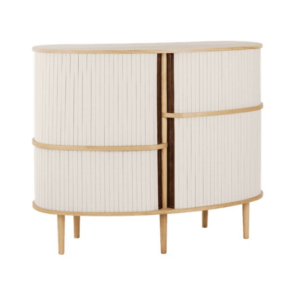 Шкафче от дъбов декор с плъзгащи се врати в бежов и естествен цвят  120x100x50 cm Audacious – UMAGE-image-3