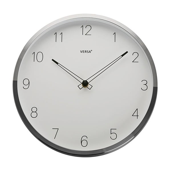 Часовник със сребърна рамка Halga, ⌀ 30 cm - Versa