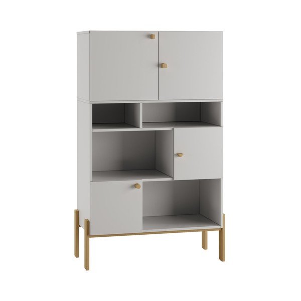 Светлосив нисък детски скрин 100x50 cm Cube - Pinio-image-4