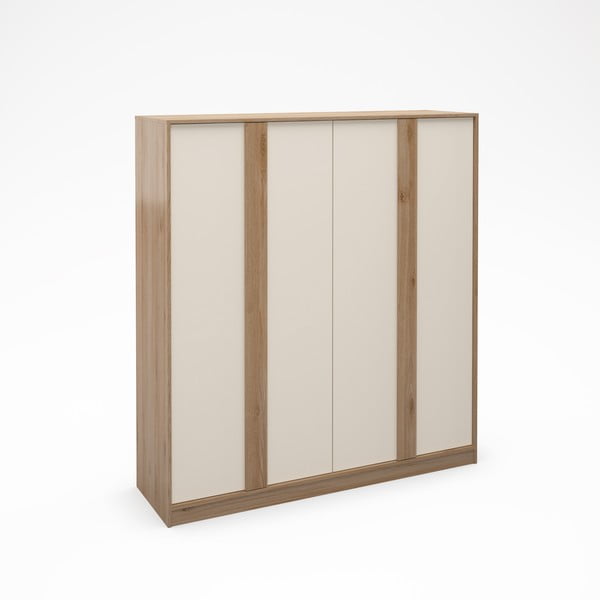 Кремаво-естествен гардероб от декор от дъб  180x197,5x53 cm Dennis – Marckeric-image-4