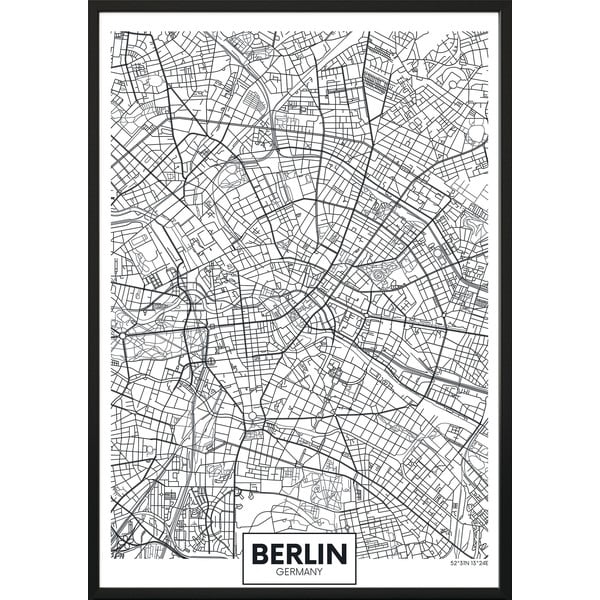 Плакат за стена в рамка MAP/BERLIN, 40 x 50 cm Map Berlin - DecoKing