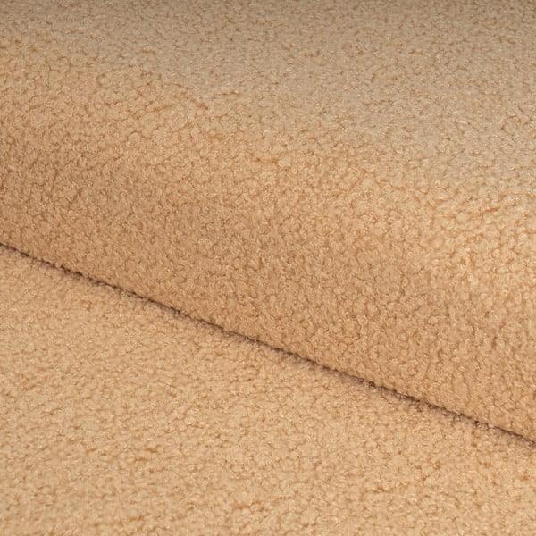 Светлокафява табуретка от прежда с примки от букле Folding – Casa Selección-image-1