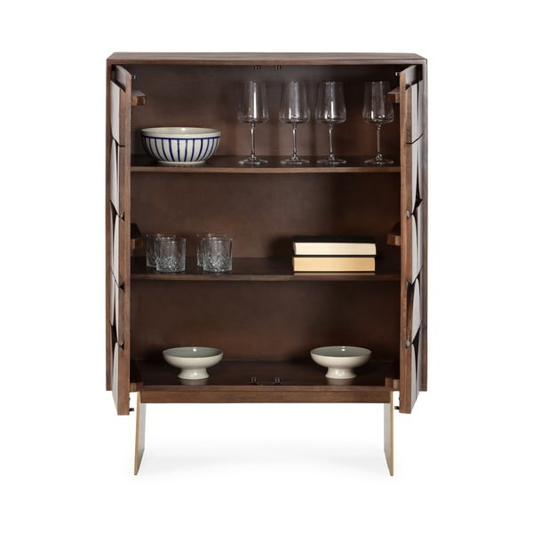 Кафяво шкафче от масивно манго 90x120x40 cm Trisha – MOME-image-3