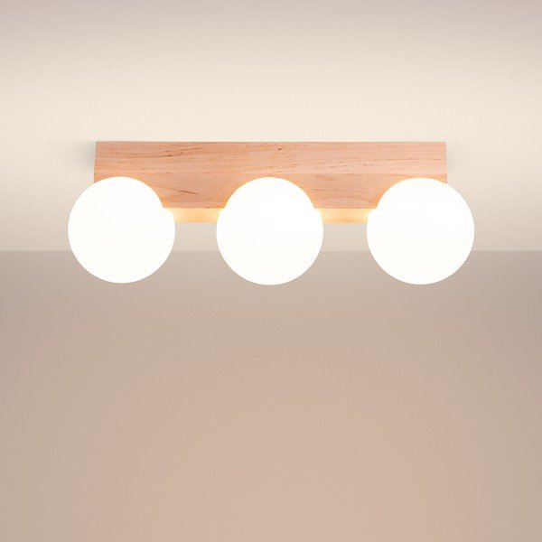 Бяло/естественo осветително тяло за таван със стъклен абажур ø 12 cm Solum – Sollux-image-2