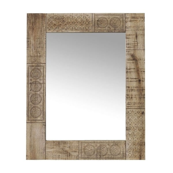 Zrcadlo s rámem z masivního mangového dřeva Massive Home Ella, délka 90 cm