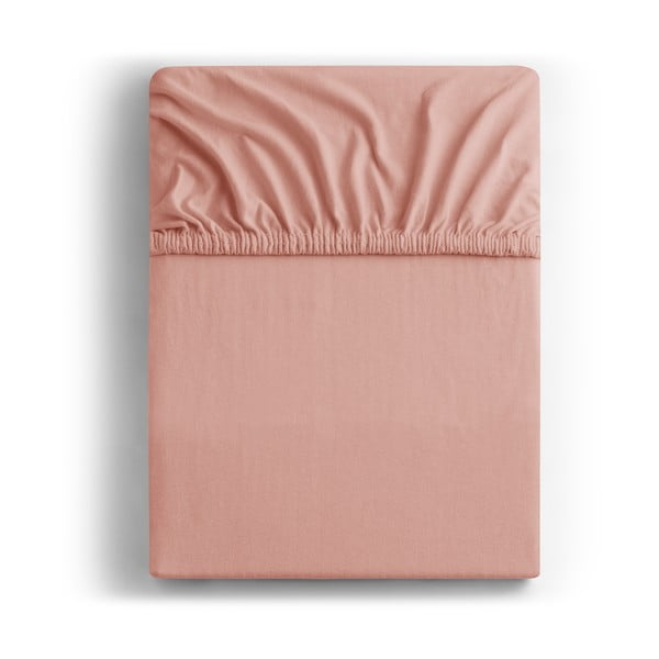 Еластичен чаршаф от джърси в прасковен цвят 240x220 cm Amber – Restilo