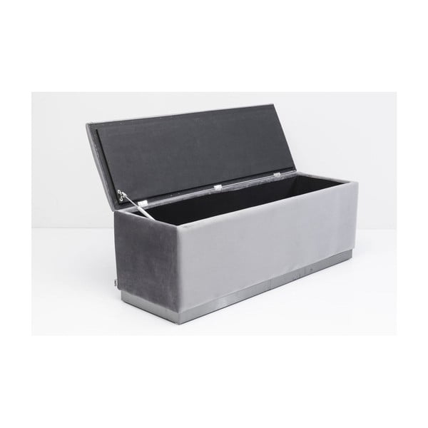 Кафяво-сива кадифена пейка с място за съхранение Cherry - Kare Design-image-2