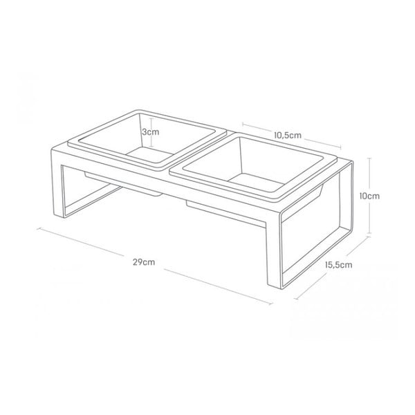 Комплект черни купи за животни с поставка Yamazaki Tower - YAMAZAKI-image-4