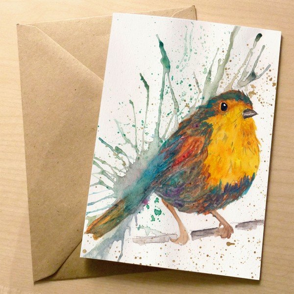 Přáníčko Wraptious Splatter Bird 