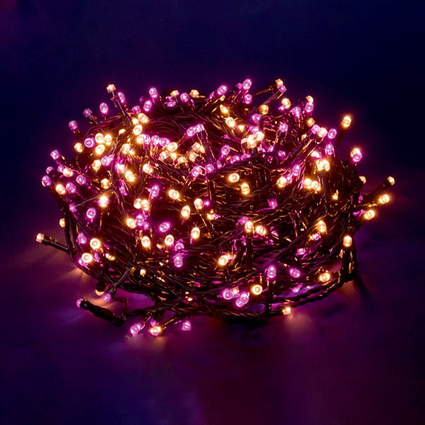 Розова и бежова LED светлинна верига , 180 светлини - Casa Selección