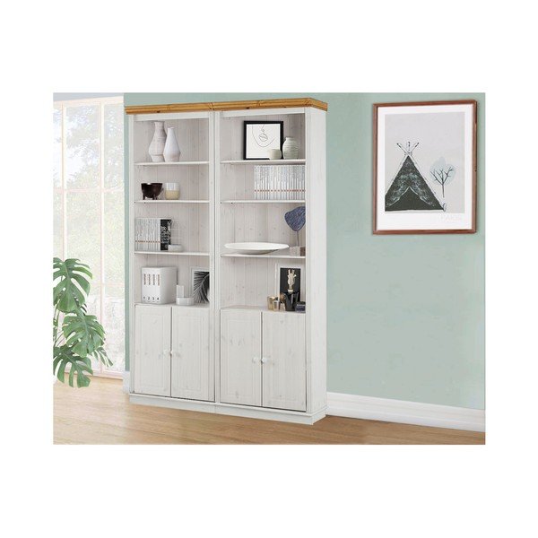 Бяла библиотека от масивен бор 148x223 cm Anita – Støraa-image-1