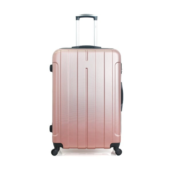 Куфар за пътуване Fogo в розово злато на колелца, 60 л - Hero