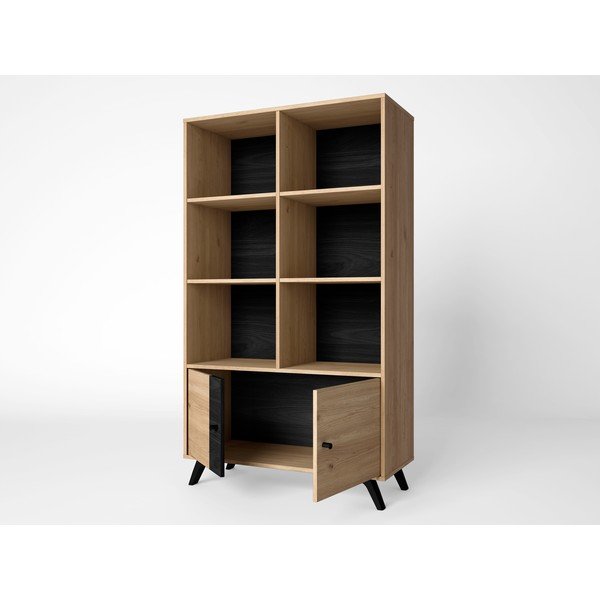 Черна етажерка в дъб 92x160 cm Natura - Marckeric-image-1