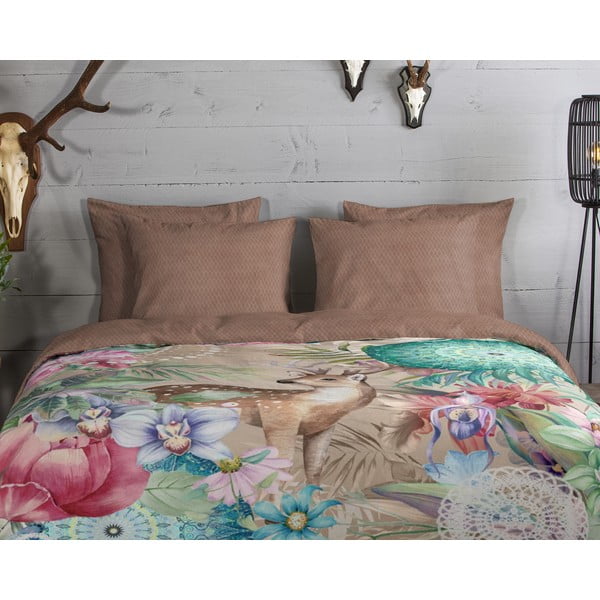 Кафяво фланелено спално бельо за единично легло 140x200 cm - HIP-image-2