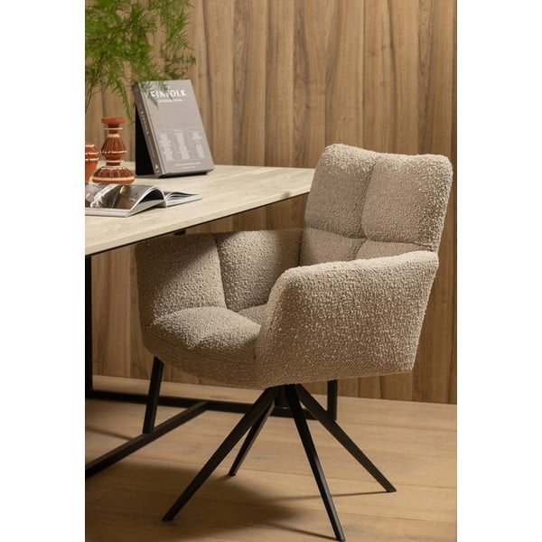 Бежов тапициран трапезен стол Vinny – WOOOD-image-1