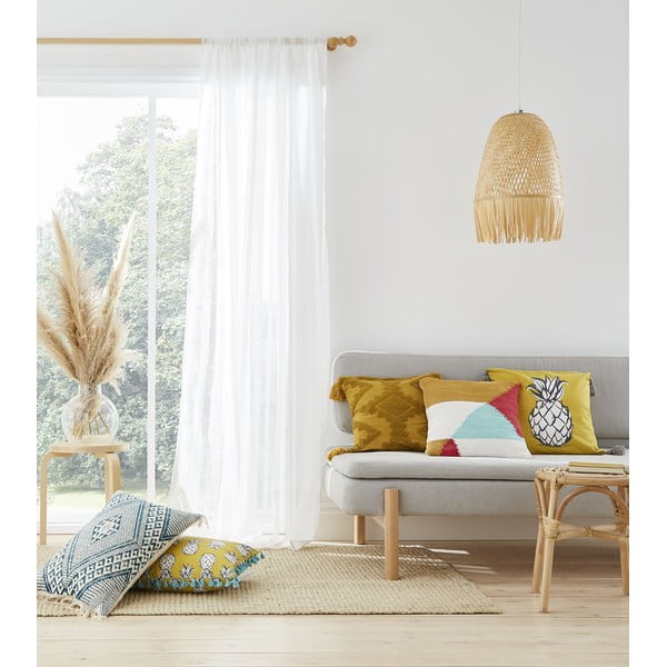 Бяла завеса от воал 140x183 cm Aletta – Pineapple Elephant-image-1