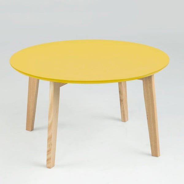 Odkládací stolek Molina ⌀80 cm, žlutý