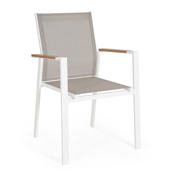 Бели градински столове в комплект от 4 бр. метални Heta   – Bizzotto