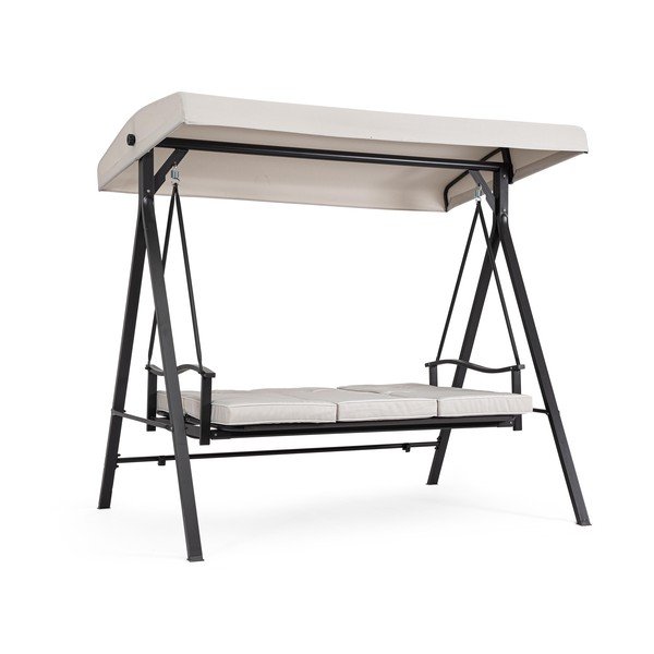 Антрацитна/бежова градинска люлка метална Taurus – Bizzotto-image-2