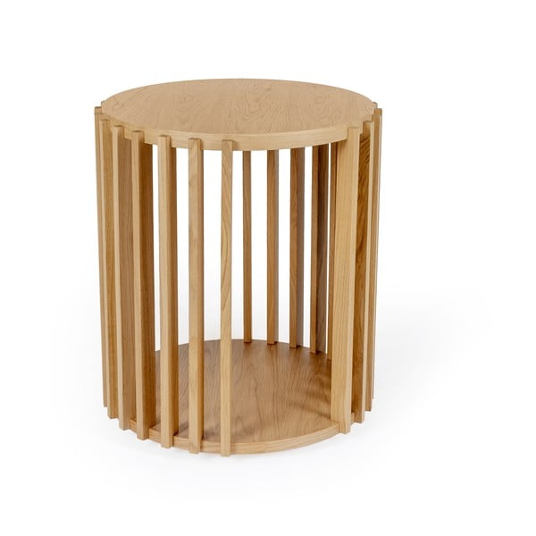 Масичка за кафе от дъб с барабан, ø 53 cm - Woodman-image-2