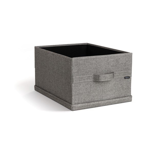 Сива текстилна кутия за съхранение с капак 36x46x25 cm Soft Storage Large – Bigso-image-1