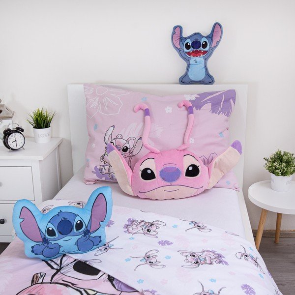 Детска възглавница от флийс 41x32 cm Lilo and Stitch "Angel Pink" – Jerry Fabrics-image-4