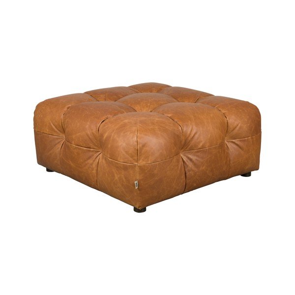 Кожена модулна табуретка в цвят кафяв коняк Hackman – Dutchbone-image-2