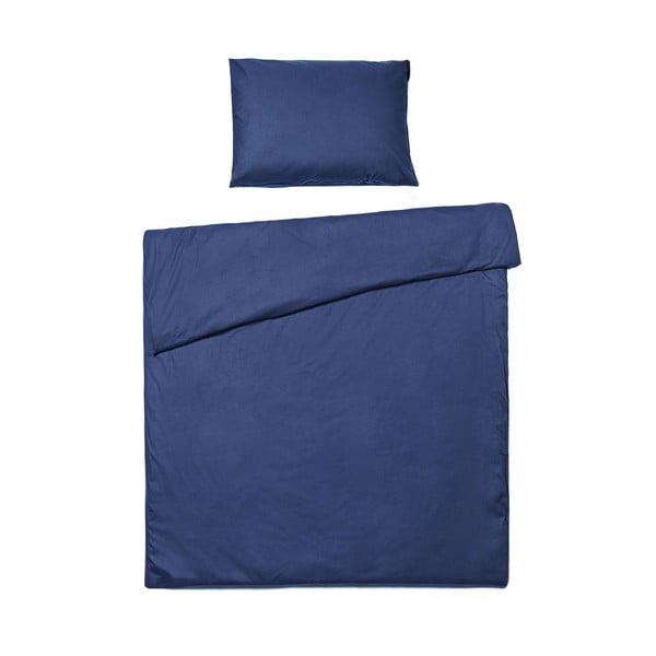 Морско синьо памучно спално бельо за единично легло , 140 x 220 cm - Bonami Selection