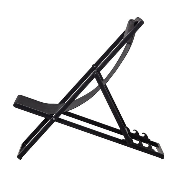 Черен метален сгъваем градински шезлонг Esper – Exotan-image-4