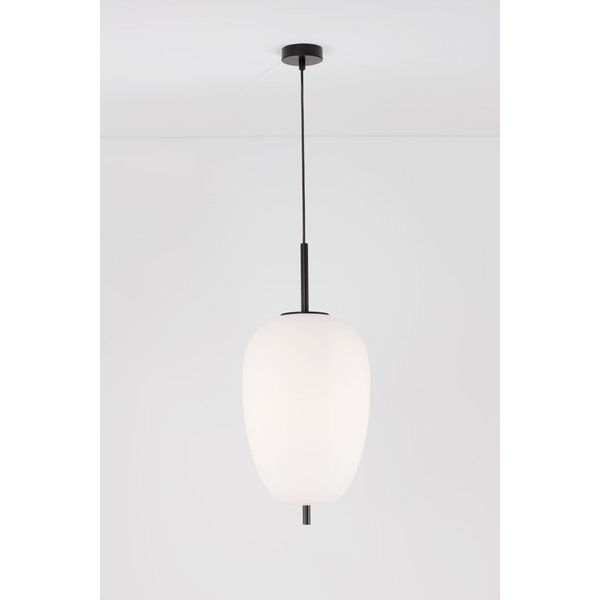Бяло/черно стъклено висящо осветително тяло ø 27 cm Lato – Nova Luce-image-3