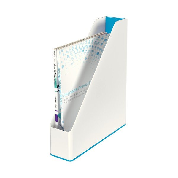 Бяло-синя стойка за списания WOW - Leitz-image-2