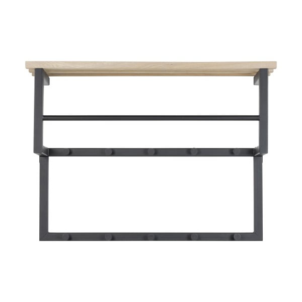 Черна/в естествен цвят метална стенна закачалка с рафт 71 cm Rizzoli – Spinder Design-image-2