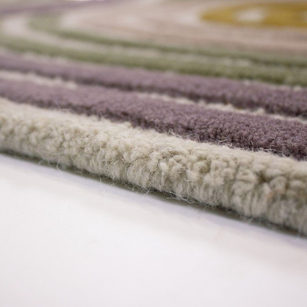 Зелен ръчно изработен вълнен килим 140x200 cm Spiral Shaped  – Flair Rugs-image-3