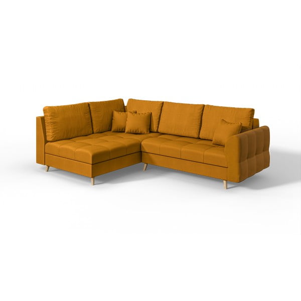 Ъглов диван (ляв ъгъл) в цвят горчица Ariella - Ropez
