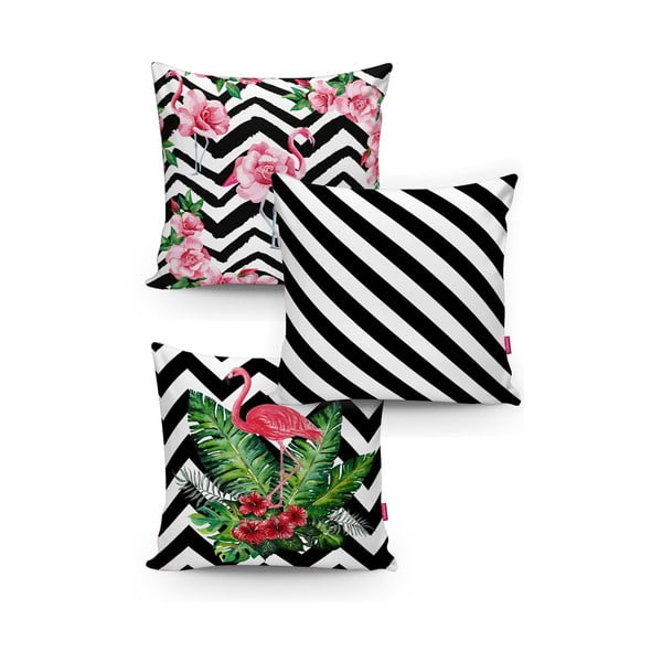 Комплект от 3 калъфки за възглавници BW Stripes Jungle, 45 x 45 cm - Minimalist Cushion Covers