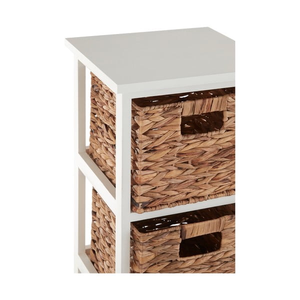 Шкаф за баня от масивна дървесина от павловния в бяло и натурално 32x100 cm Padstow - Premier Housewares-image-1