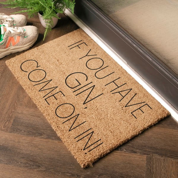 Изтривалка от кокосови влакна 40x60 cm If You Have Gin – Artsy Doormats-image-1