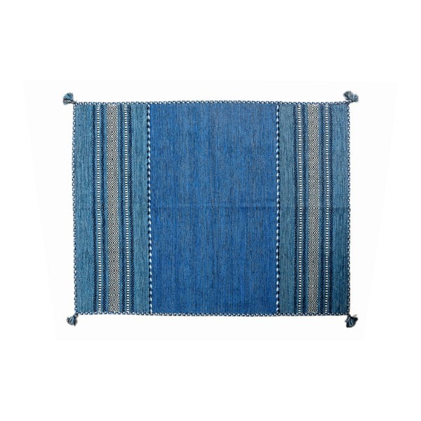 Modrý ručně tkaný koberec Navaei & Co Kilim Tribal 704, 200 x 140 cm