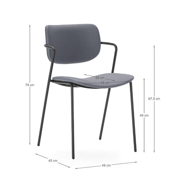 Тъмносиви трапезни столове в комплект от 2 бр. Maika – Marckeric-image-4