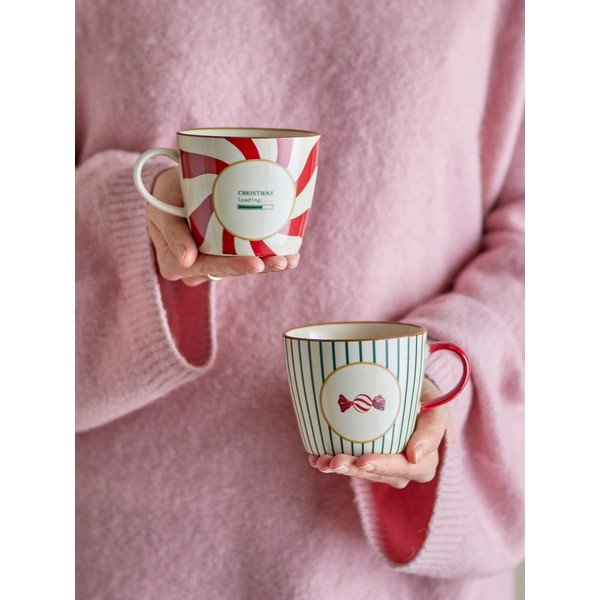 Глинени чаши в комплект 2 бр. с коледни мотиви 380 ml Yule – Bloomingville-image-1