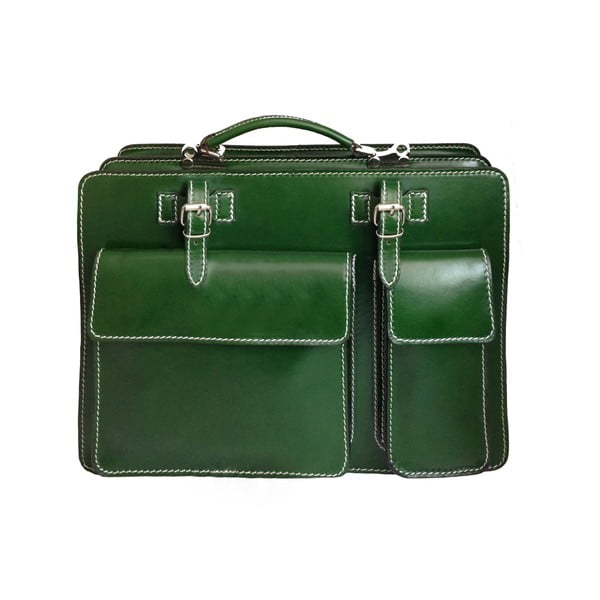 Kožená kabelka/kufřík Cortese, zelená