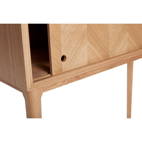 Дъбов скрин в рибена кост, височина 90 cm - Hübsch-image-3