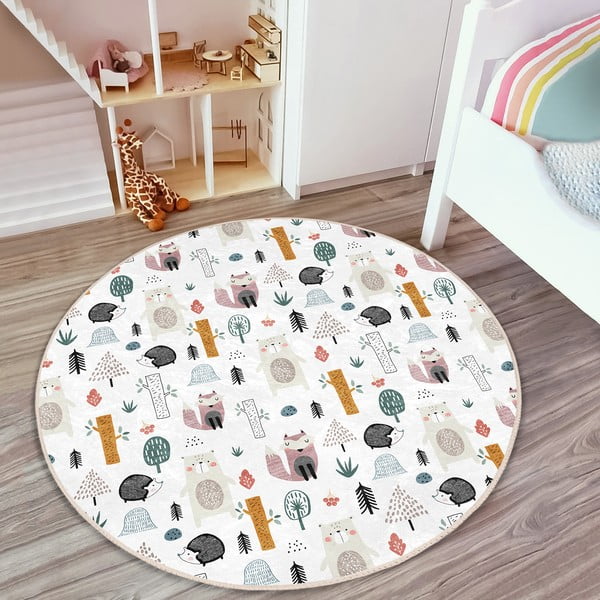 Бял детски килим ø 100 cm Comfort - Mila Home-image-4
