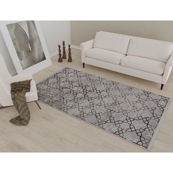 Сив килим подходящ за пране 160x230 cm Kahve – Vitaus-image-1