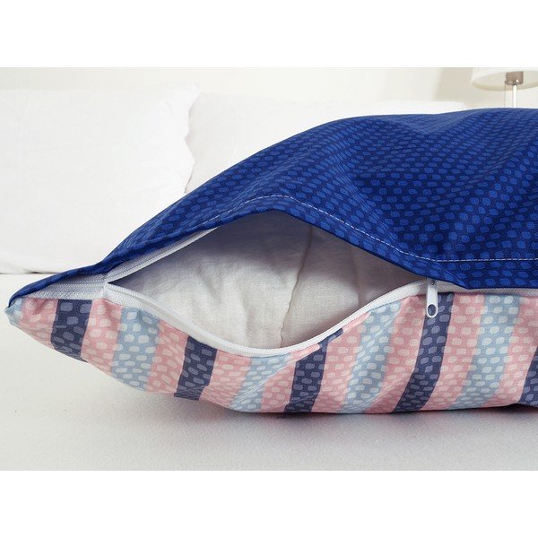 Синьо крепирано спално бельо за единично легло 140x200 cm Top Class - B.E.S.-image-1