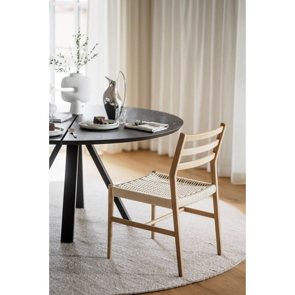 Кръгла маса за хранене с дъбов плот 150x150 cm Carradale - Rowico-image-4