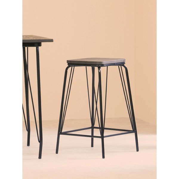 Черен/кафяв стол от масивен бряст District – Premier Housewares-image-3